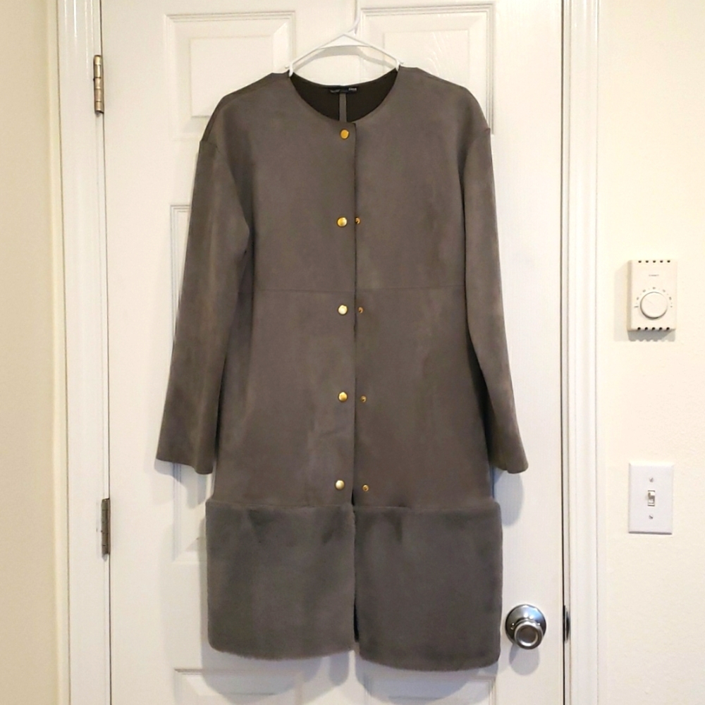Zara Faux Suede Coat (Women's S)